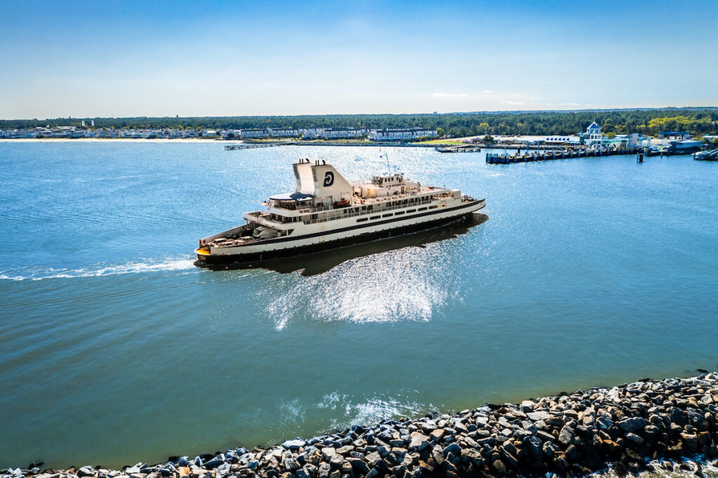 The Cape May - Lewes Ferry arrives in port in Lewes DE