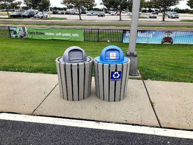 Recycling Bins at the Cape May Ferry Terminal