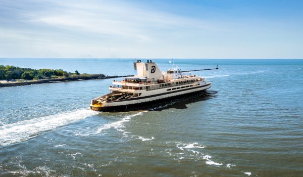 The Cape May - Lewes Ferry sails out of Cape May headed onto Delaware Bay