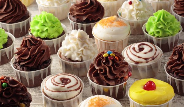 Colorful cupcake arrangement